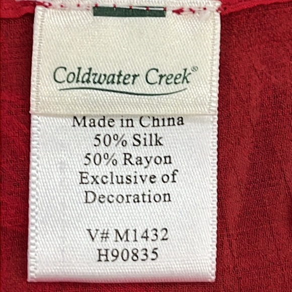 Coldwater Creek Silk Blend Embossed Sheer Chiffon Fringe Wrap Shawl Boho Fairy - Picture 11 of 14